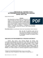 Diogo Da Silva Roiz A Inerpretacao Da Historia Total No Pensamento de Fernand Paul Braudel Entre 1949 e 1958 PDF