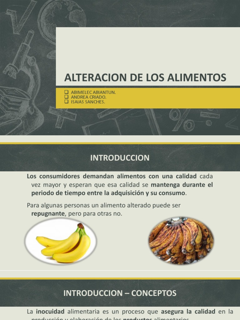 Alteracion de Los Alimentos | PDF | Alimentos | Redox