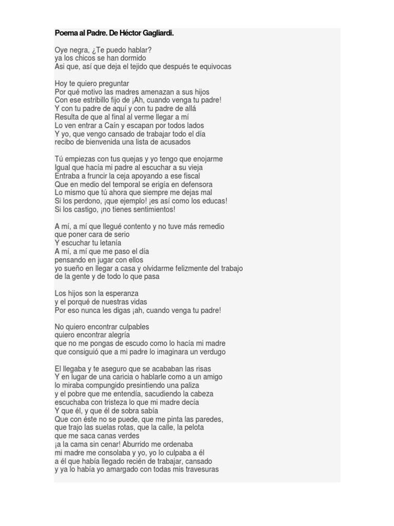 Poema Al Padre poema al padre