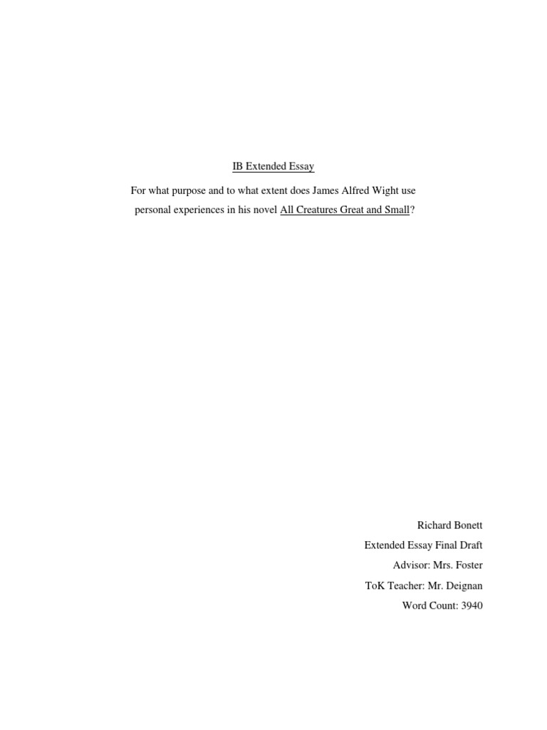 extended essay title page format