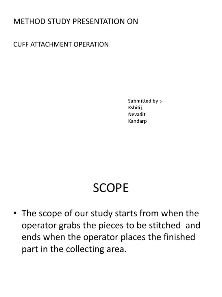 Method Study of Cuff Attachment | PDF | Technology & Engineering