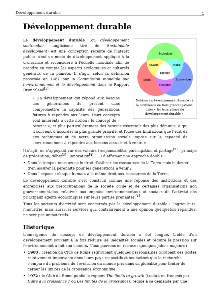Comment Lutter Sur Le Développement Durable Résumé Schéma Simple Developpement Durable | PDF | Développement durable | Environnement naturel