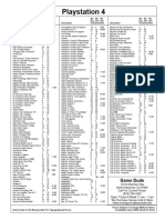 Sony Playstation 4 - Game Dude Price List