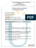 Act No. 10. Mercadero y Servicio Trabajo Colaborativo No 2