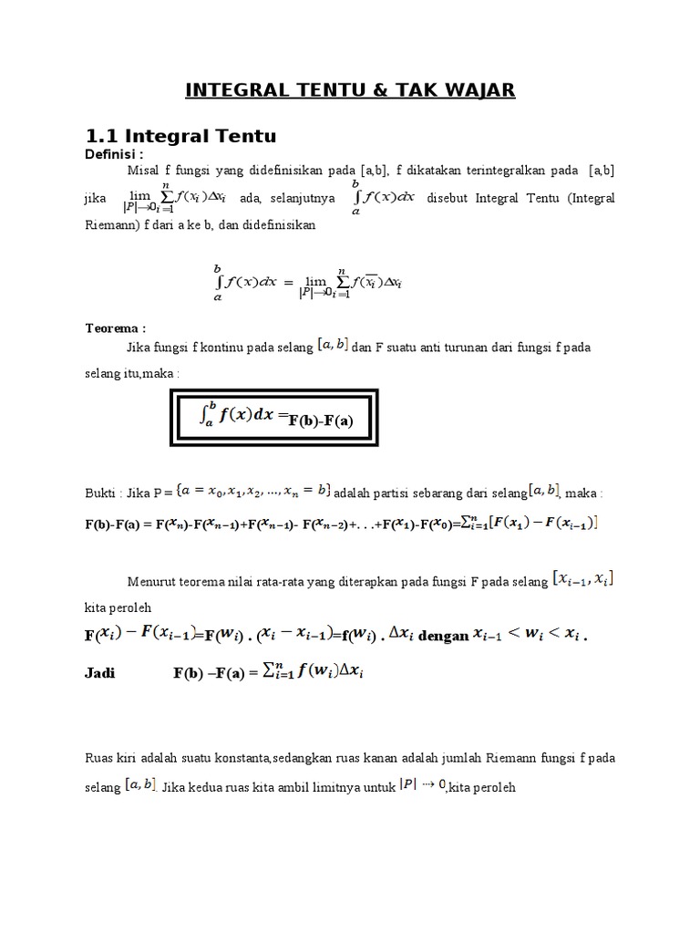 29++ Contoh Soal Integral Tak Wajar Divergen - Kumpulan ...
