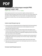 Download Kelebihan Dan Kekurangan Menjadi PNS Pegawai Negeri Sipil by Rois Agdan Failani SN172347117 doc pdf