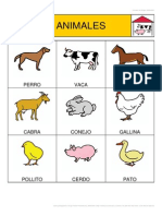 Bingo de Animales Domesticos 4 Cartones 3x3