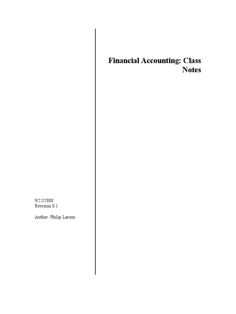 Financial Accounting Class Notes | PDF | Cash Flow Statement | Debits ...