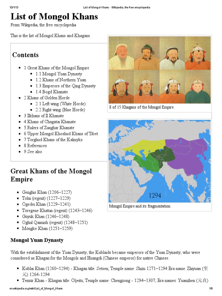 Khans | Mongol Empire | Mongols