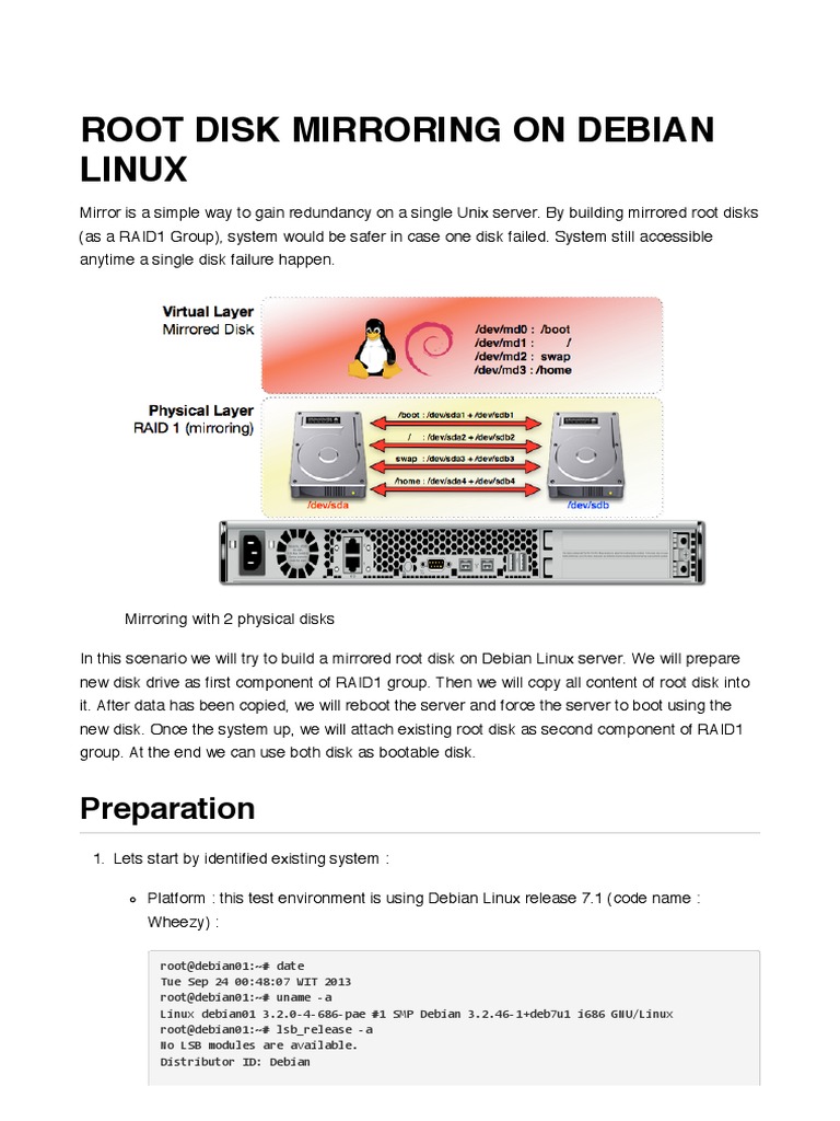Mirroring Root Disk on Debian RAID1 | PDF | Utility Software | Classes ...