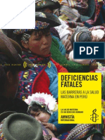 Deficiencias fatales : las barrera a la salud materna en el Perú