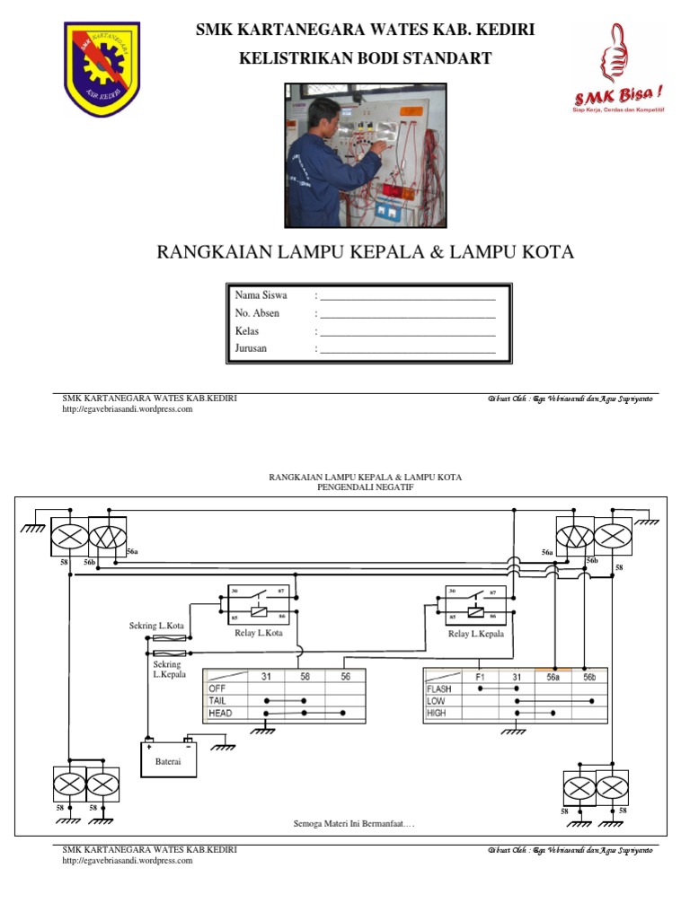 Rangkaian Lampu Kepala Dan Lampu Kota Pengendali Negatif Rangkaian Lampu Kepala Dan Lampu Kota Pengendali Negatif