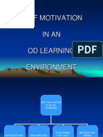 Self Motivation in An Od Learning Environment
