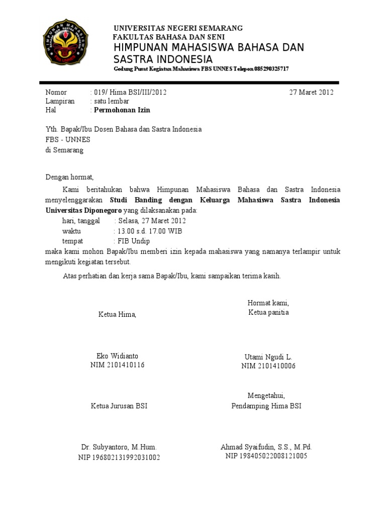 Contoh Surat Formal - Contoh Surat