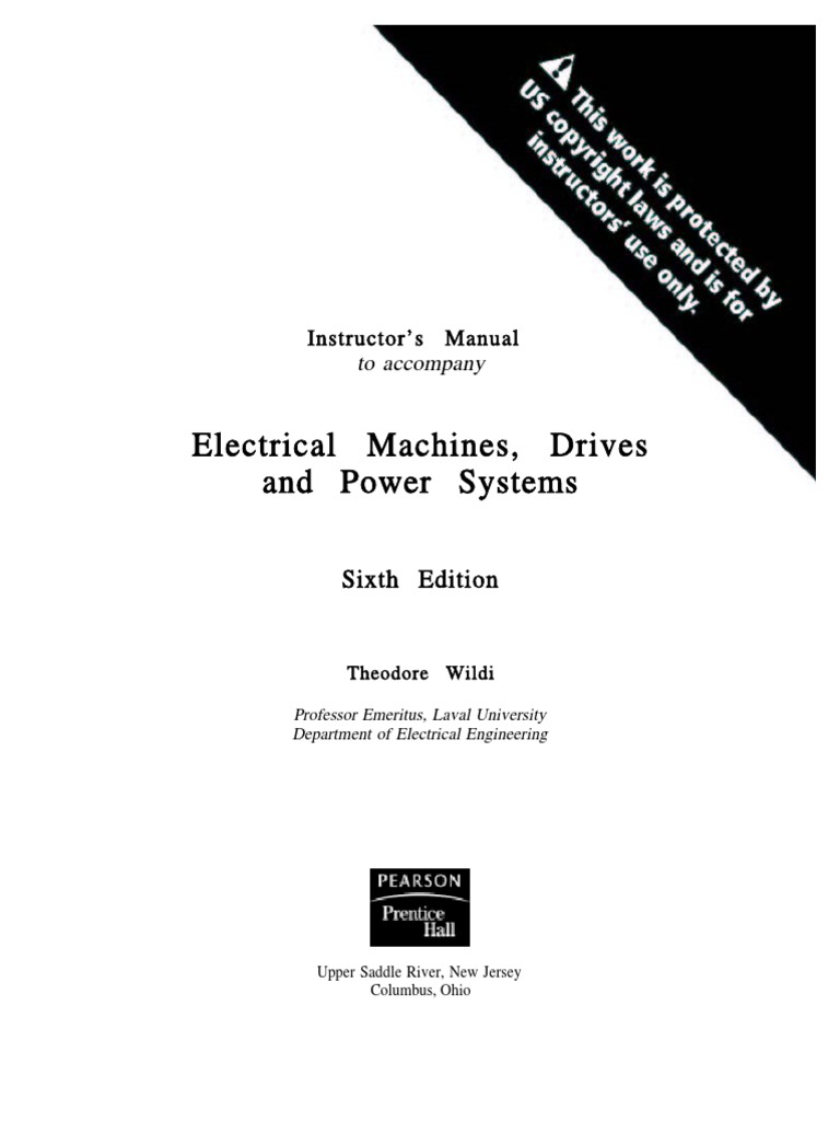 Electrical Machines, Drives, And Power Systems 6ed- Theodore Wildi -  Solucionario.pdf
