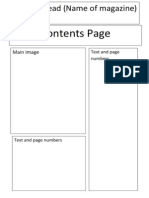 Plan of Magazine Contents Page