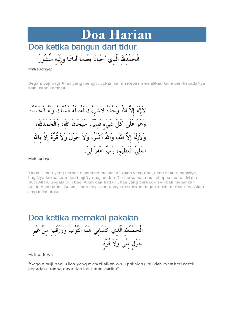 Doa Harian Doa Ketika Bangun Dari Tidur
