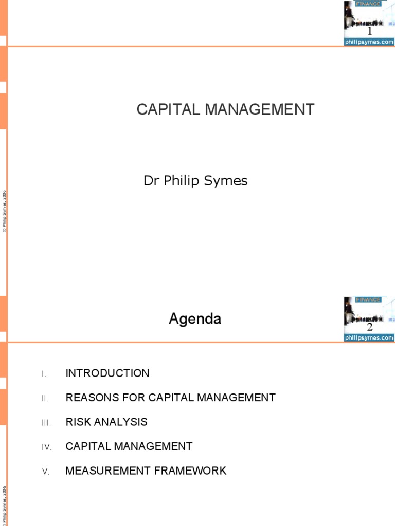 Capital Management: DR Philip Symes | PDF | Risk | Financial Capital