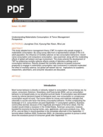 Download Understanding Materialistic Consumption A Terror Management  Perspective  by psicosoma SN17238756 doc pdf