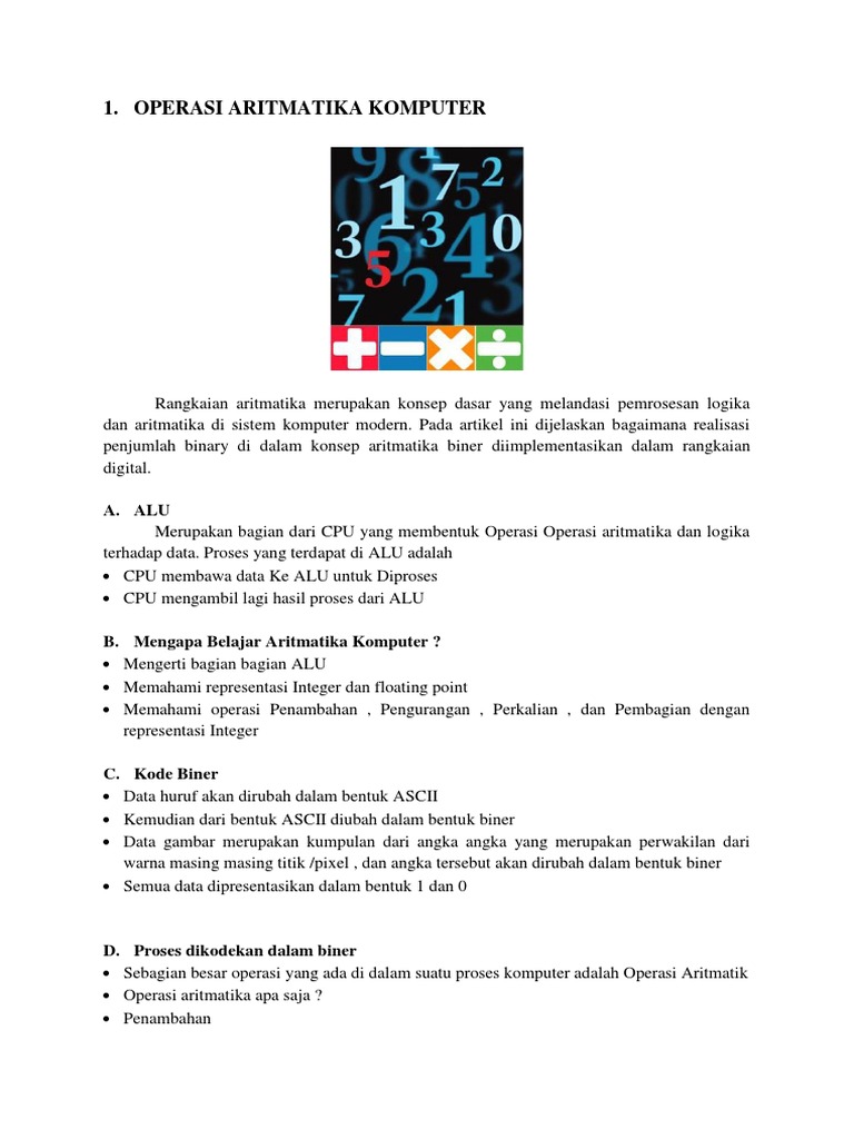 Aritmatika Komputer | PDF