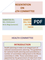 Presentation ON Health Committee: Submitted To: Mrs. Krishnaveni M.SC (NSG) (Lecturar)