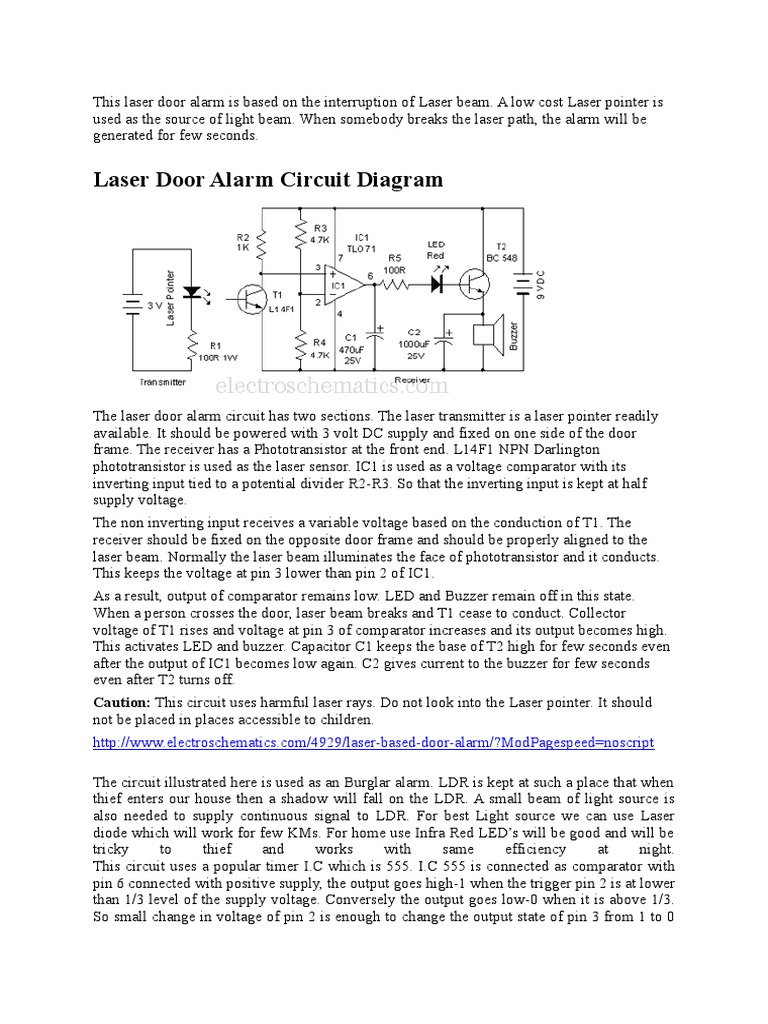 This Laser Door Alarm Is Based On The Interruption of Laser Beam PDF