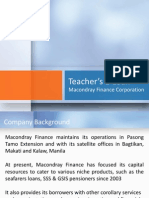 Teacher's E-Loan: Macondray Finance Corporation