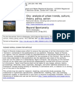 City: Analysis of Urban Trends, Culture, Theory, Policy, Action