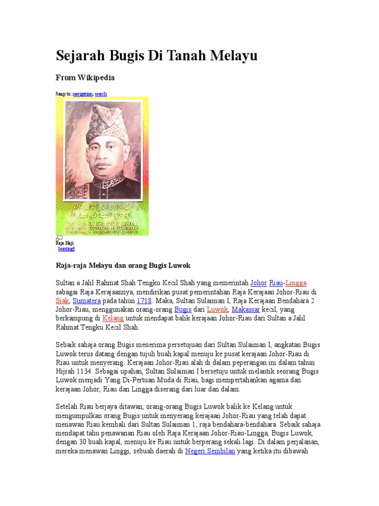 Sejarah Bugis Di Tanah Melayu Pdf