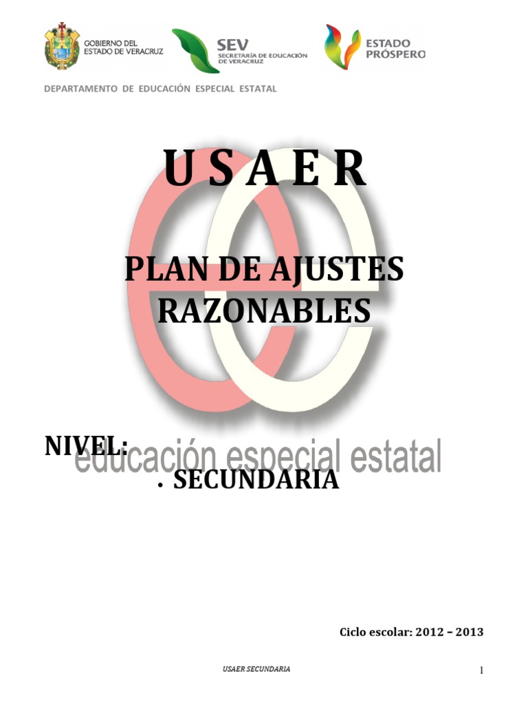 Plan de Ajustes Razonables Secundaria | PDF | Educación Secundaria ...