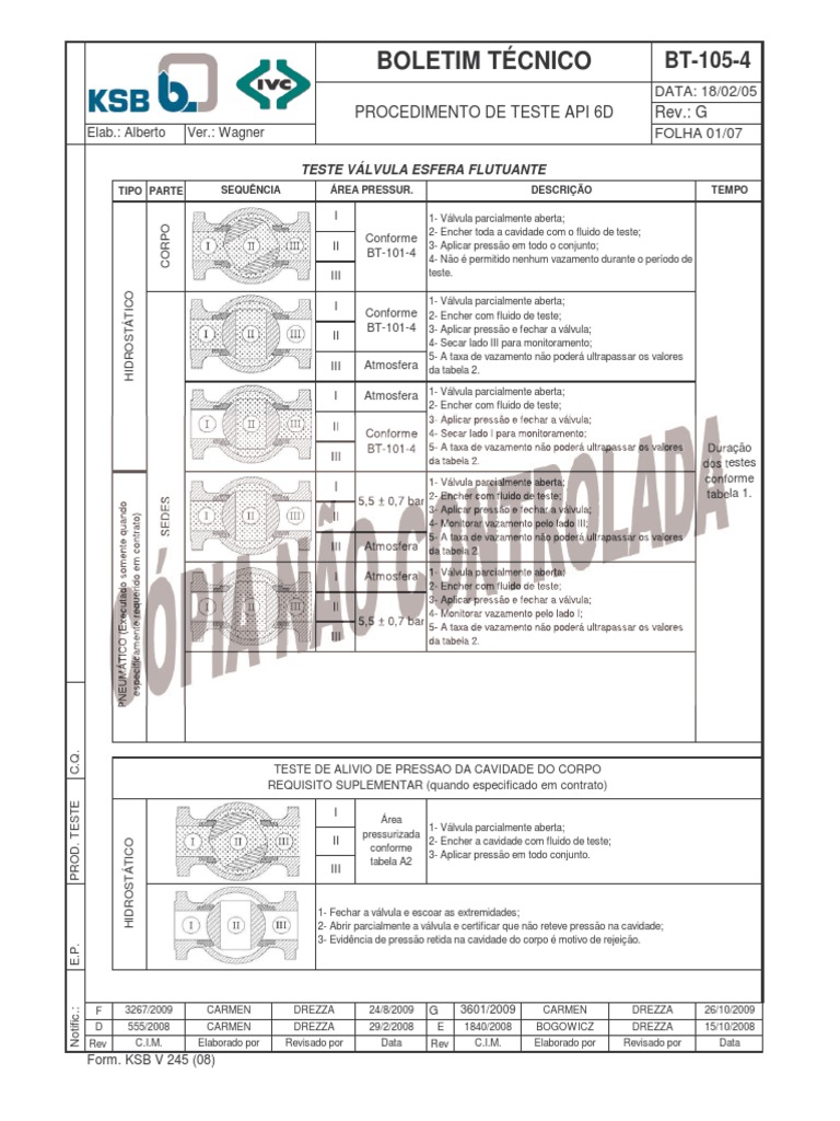 Procedimento de Teste Hidrostático | PDF | Pressão | Mecânica Estatística