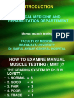 Physical Medicine and Rehabilitation Departement: Manual Muscle Testing