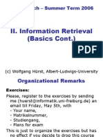 II. Information Retrieval (Basics Cont.) : Web Search - Summer Term 2006