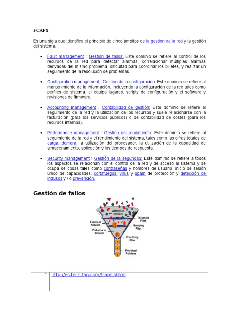 Principios de FCAPS en Gestión de Redes | PDF | Enrutador (Computación ...