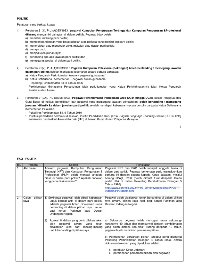 Faq Politik Penjawat Awam Pdf