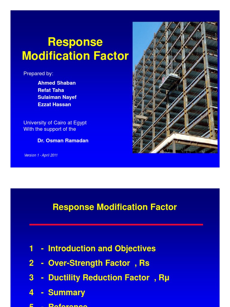 Response Modification Factor | Earthquake Engineering | Strength Of ...