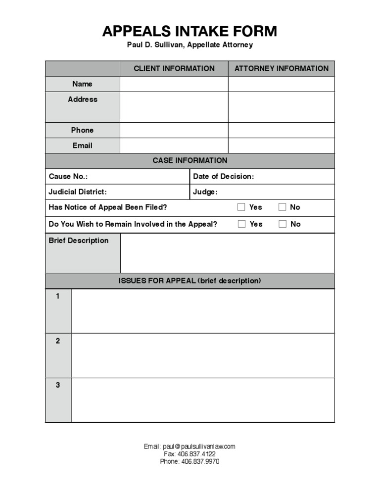 Intake Form | PDF