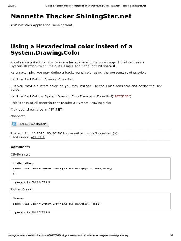 Mudar Cor para Hexadecimal | PDF