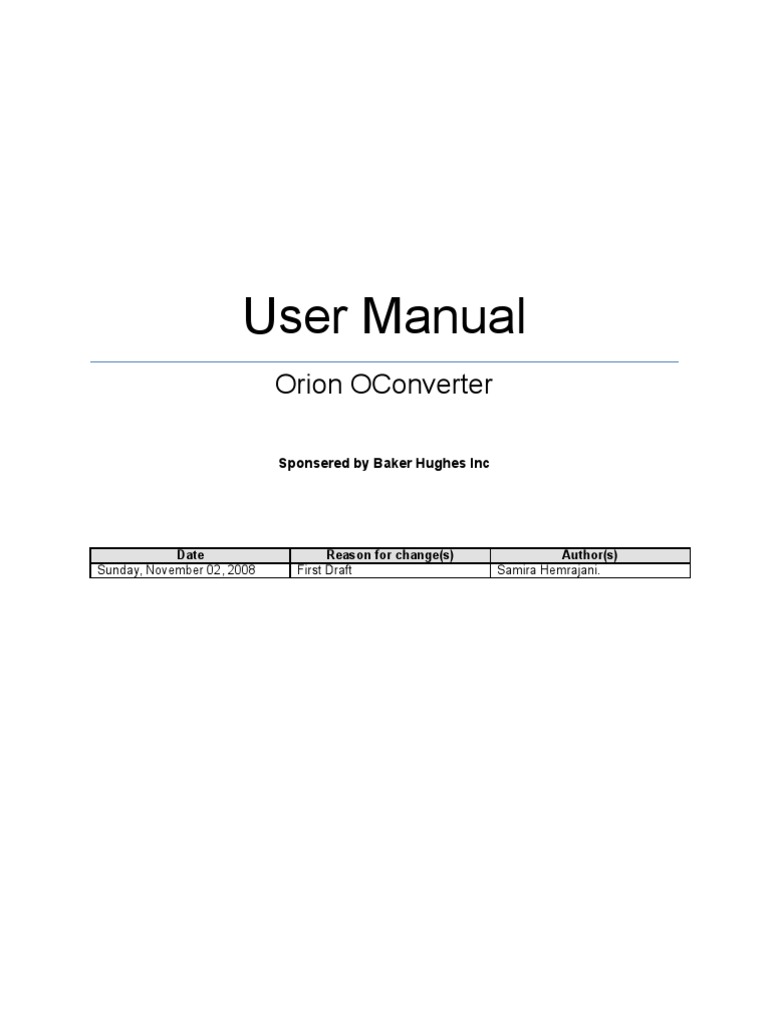 User Manual: Orion Oconverter | PDF | Zip (File Format) | Text File