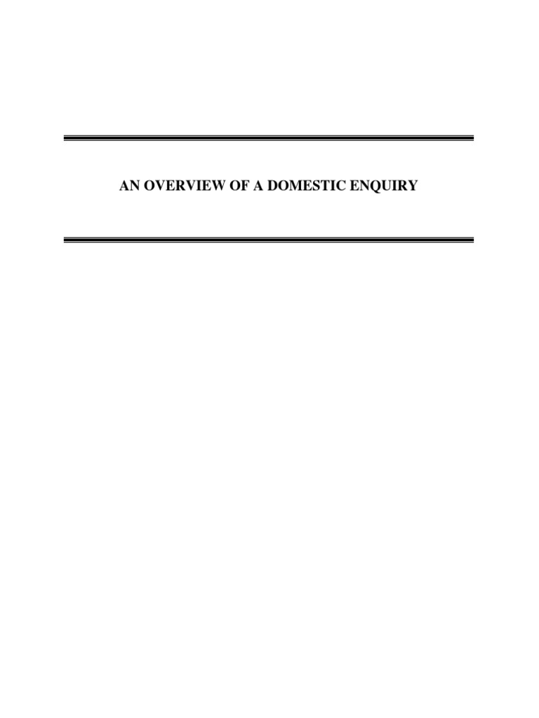 An Overview of A Domestic Enquiry | PDF | Employment | Contractual Term