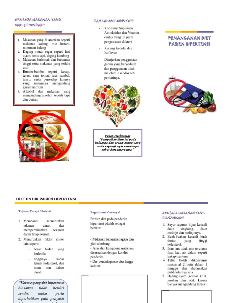 Leaflet diet Pasien Hipertensi Leaflet diet Pasien Hipertensi