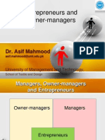 Entrepreneurs and Owner-Managers: Dr. Asif Mahmood