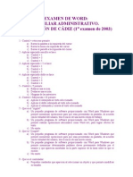 Examen de Word Auxiliar Administrativos 2003 Diputacion Cadiz