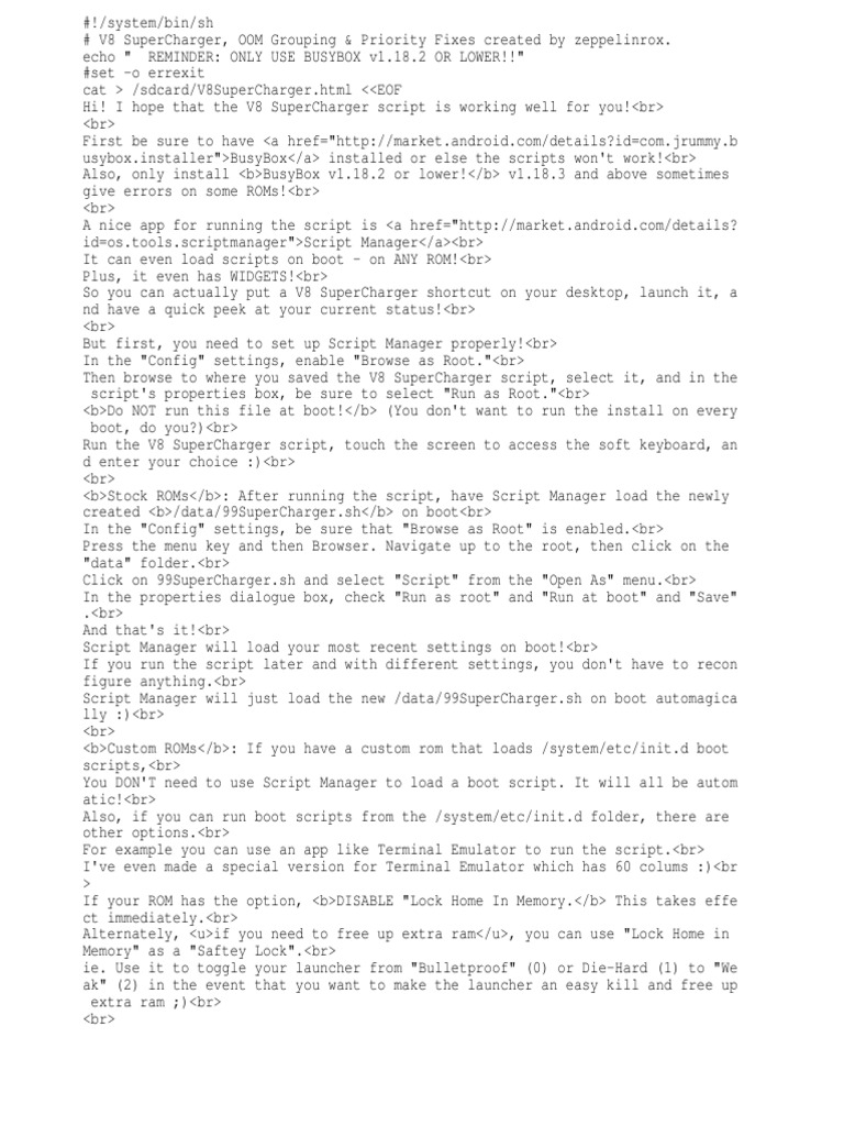 V8 SuperCharger Setup Guide | PDF | Booting | Office Equipment