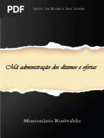 Má Administração dos dízimos e ofertas - Rosivaldo