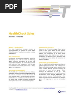 FTM Business Template - Health Check Sales
