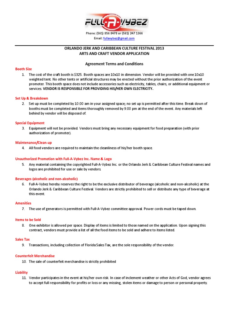 Art Vendor Application PDF Government Politics