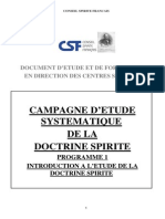 D'etude Systematique de La Doctrine Spirite Programme 1-CEI