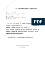 Carta de Solicitud de Semestre Extraordinario