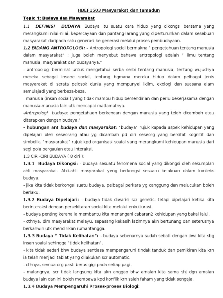 Nota Masyarakat Dan Tamadun